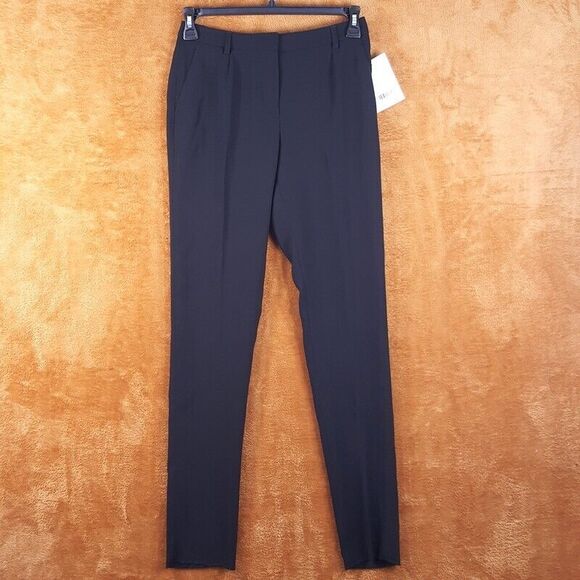 ANNE VALERIE HASH Womens Pants Size 36 Black Slim Leg Raw Hem POUR CARTIER - Picture 1 of 8